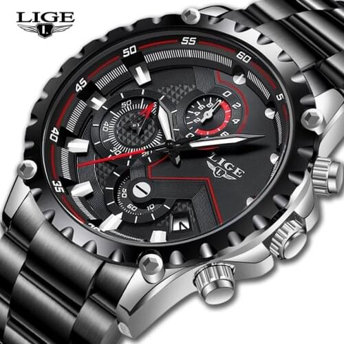 Relogio Masculino LIGE Watch Man Top Brand Luxury Men Watches Sport Waterproof Quartz WristWatches All Steel Army Military Watch