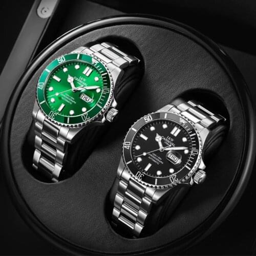 Luxury Brand Sapphire Automatic Self-Wind Mens Watch Date Day Full Steel Male Watches Casual Mechanical Men Famous Clock NEW
