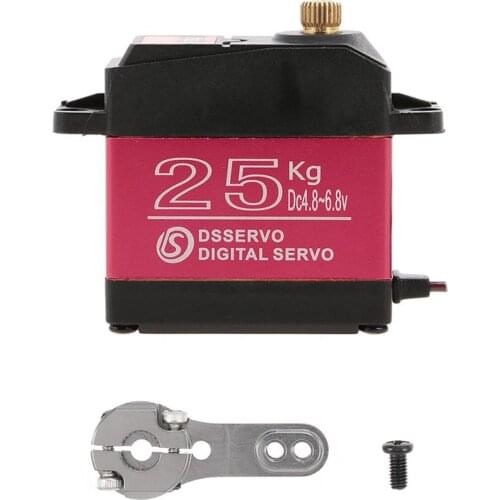 DC4.8-6.8v 25KG Rc Servo Aluminum Waterproof Shell Uniaxial Servo Metal Gear Digital Servo Baja Servo For Rc Car