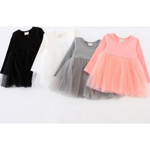 Kids Princess Dress 2018 Fashion Spring Baby Girls Ball Gown Dress Long Sleeve Toddler Girl Clothing Party Dress DQ364