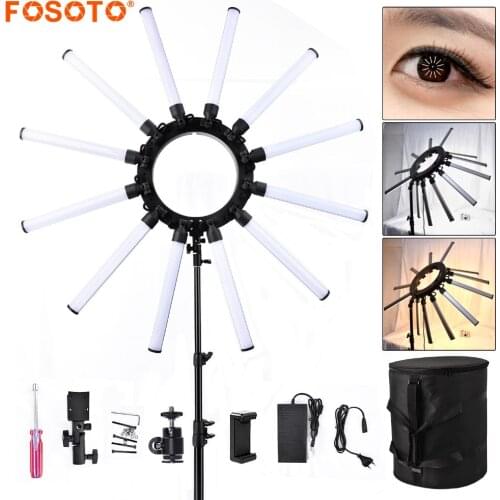 Fosoto TL-1800S Photographic Lighting 12 Tubes 672pcs Led Star Light Camera Photo Studio Phone Photography Led Video light Lamp