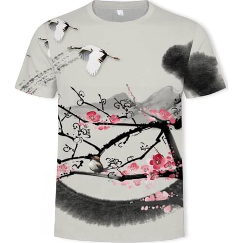 Landscape series T-shirt 2021 hot sale short-sleeved casual sports T-shirt printing cool high cold 3D fashion round neck