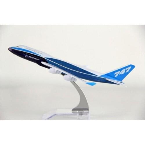 Hot sell plane model Boeing 747 aircraft model 16cm Alloy simulation airplane model for kids toys Christmas gift