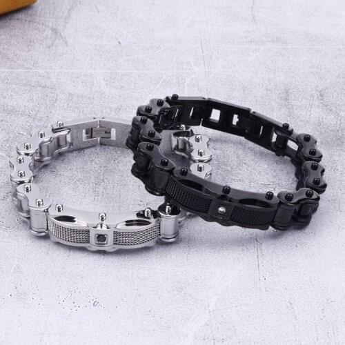 Hot selling bracelet stainless steel mens bracelet rock personality locomotive chain creative jewelry