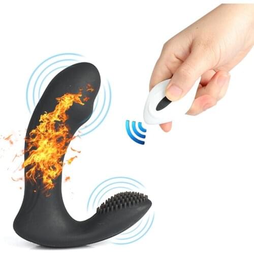 12 Speeds Male Prostate Perineum Massager G Spot Stimulator Wireless Remote Constant Heating Vibrator for Men Gay Anal Sex Toys