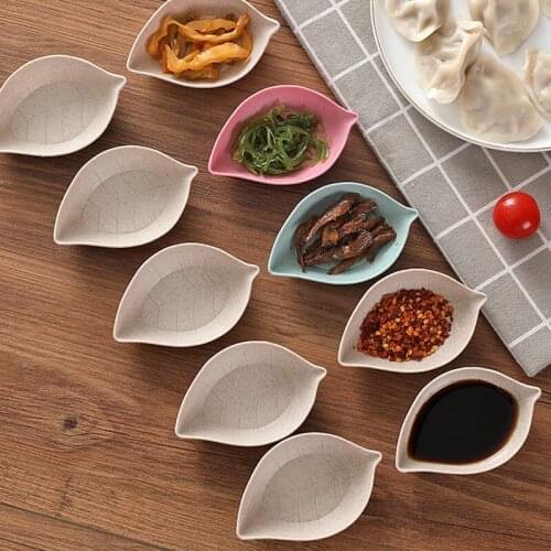 Multifunctional Side Dish Snack Plate Dumplings Dipped In Water Plate Vinegar Sauce Dish Leaf Shape Small Dish Kitchenware