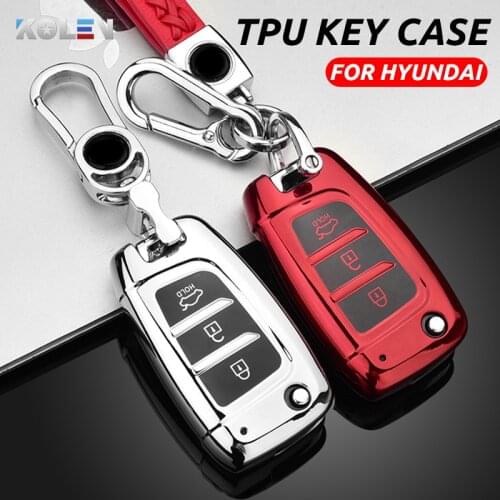 Soft TPU Car Remote Key Case Cover Shell For Hyundai Elantra Solaris 2017 Santa Fe Verna Tucson i35 i40 Genesis Fe Accessories