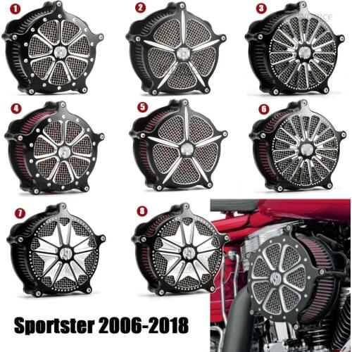 CNC cut Crafts Air Cleaner Filter Intake kit for Harley Sportster Iron 883 1200 48 72 XL883 1200 2006-2018