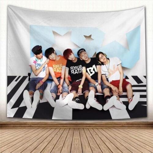 Kpop B1A4 Tapestry Wall Hanging Tapestries Farmhouse Home Party Wall Cover Decor College Dorm Wall Carpet New Arrival