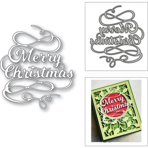 New Fancy Merry Christmas Phrase 2020 Metal Cutting Dies for DIY Scrapbooking and Card Making Decor Embossing Craft No Stamps