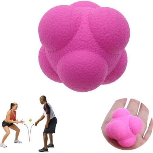 Outdoor Fun Hexagonal Ball Toy Sports Gym Fitness Hexagonal Reaction Ball Tennis Baseball Fast Speed Rubber Training Balls