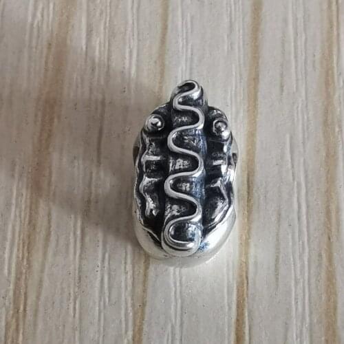 Genuine 925 Sterling Silver Hot Dog Charm Beads Fit Original Brand Bracelet Jewelry Vintage Own Design Bead for Jewelry Making