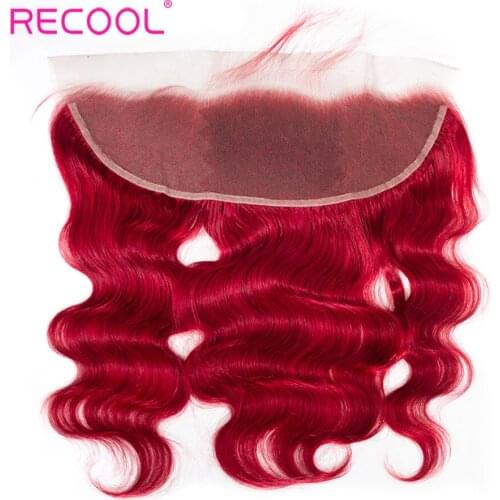 Recool Hair Brazilian Body Lace Closure Frontal Ombre Color 13*4 Lace Frontal 100 Human Hair