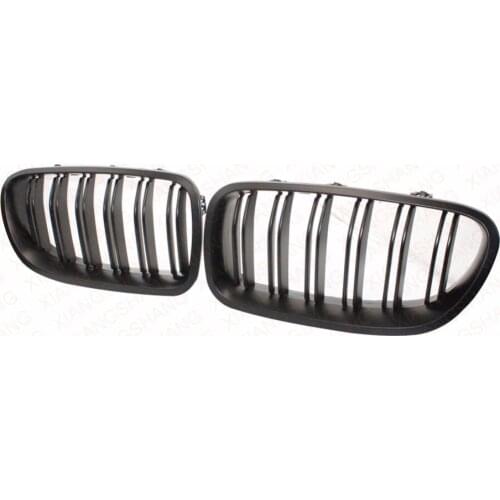 2pcs Car Style Bumper Grid Grill Gloss Black Front Racing Grille for BMW 5 series F10 F18 528i 535i 550i 520Li 523Li 2010-2014