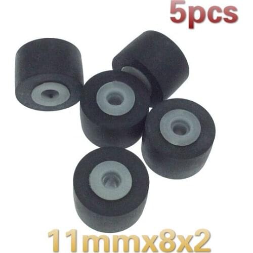 5pcs 11mmx8x2 retractor press wheel belt pulley rubber audio pressure recorder cassette deck pinch roller tape Stereo player