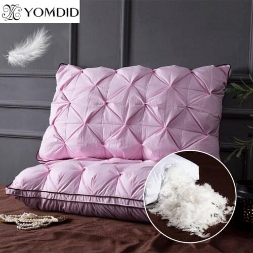 YOMDID Twist Pattern/ Solid Color Pillow with Core Feather Velvet Pillows Protect Neck Health Care for Home Hotel Bedding Use