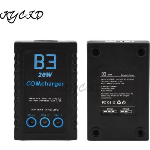 20W IMAX RC B3 Balance Charger BMS 2S 3S Lithium LiPo Battery AC 110-240V 1600MA 7.4V 11.1V EU/US Plug For RC Helicopter