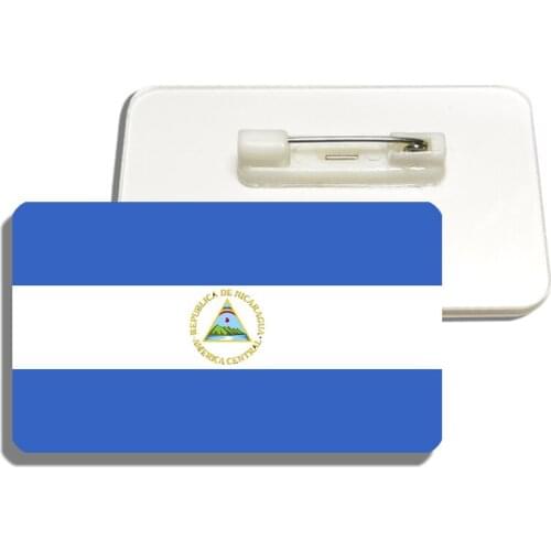 Nicaragua Flag Brooch Classic Resin Pride Flag Pin For Backpacks Shirt Acrylic Badge Patriotic Jewelry