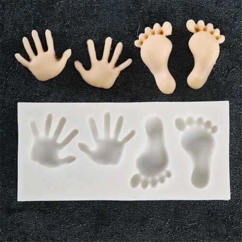 1 Pcs Sugarcraft Baby Feet/Hand Deer Rabbit silicone mold fondant mold cake decorating tools chocolate gumpaste mold