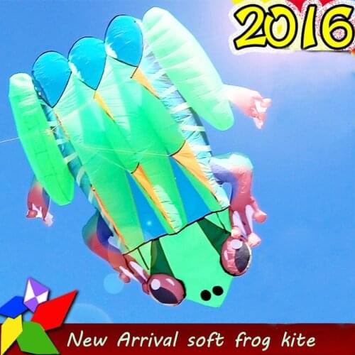 1PC High Quality Huge Blue/yellow back soft frog Kite Outdoor Sport Kites Easy to Fly green frog flying toy 2.4 square meters