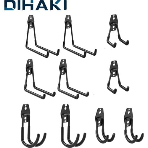 10 Pcs Wall Mount Metal Hooks Heavy Duty Garage Bicycle Hanger Hook 5 Sizes Anti-slip Organizer Storage Hook Garden Hanging Tool