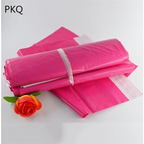 100pcs Thickened Pink Plastic Poly Envelope Mailer Shipping Bags Waterproof Clothing Express Packing Bag 17*30cm/20*35cm/28*42cm