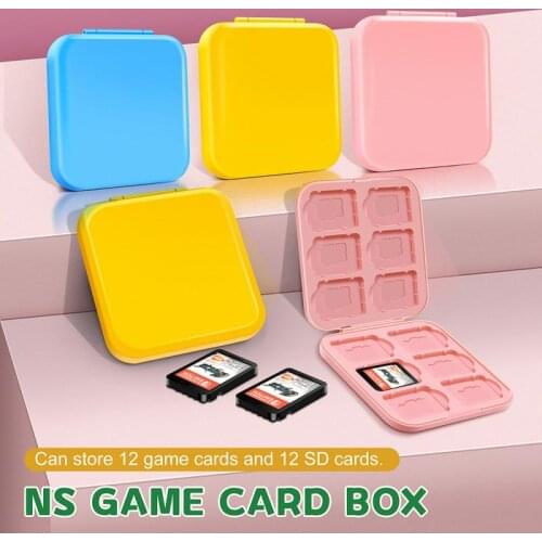 12 In 1 Game Cards Case For Nintendo Switch SD Cards Pink Shell Swtch Storage Box Game Memory Case Holder For Nintendo Switch