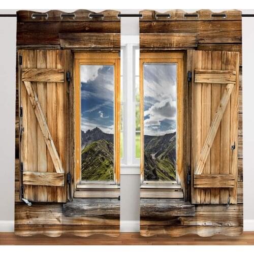 2 Pcs/set Outside The Window Thickened Cloth Curtain Nordic Window Blackout Curtains for Bedroom and Living Room