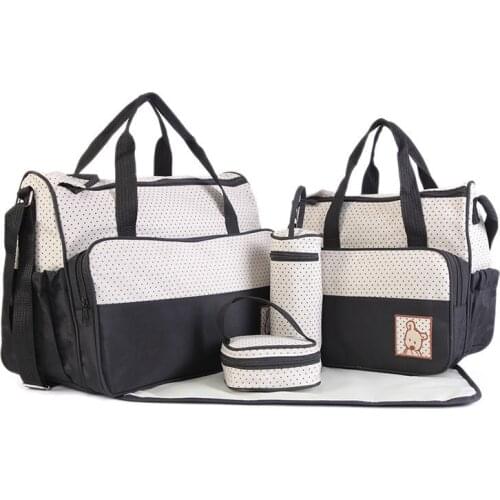 5pcs Baby Diaper Bag Sets For Mom Maternity Bags Large Capacity Multifunction Travel Nappy Bag Organizer Zipper handbag