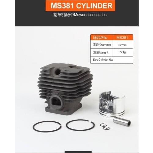 52mm Cylinder Piston Ring Kit For Stihl MS381 MS 381 Chainsaw 1119 020 1204 Replacement Spare Parts