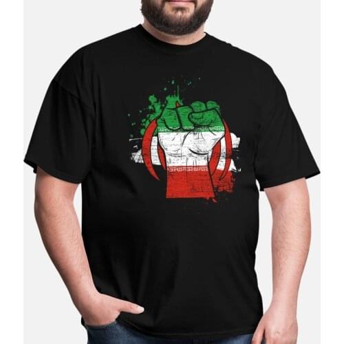 Middle East Arabia Muslim Iran Flag Iranian Fist T-Shirt. Summer Cotton O-Neck Short Sleeve Mens T Shirt New S-3XL