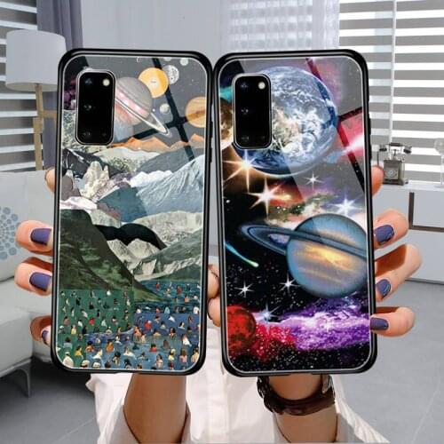 Rainbow Kitten Phone Case Tempered Glass For Samsung S7 S8 S9 S10E S20 21 30 Plus ultra Note 8 9 10 Plus A7 2018