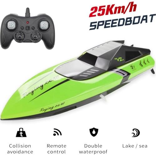 CSJ C168 RC Boat 25km/h High Speed Boat 370motor Remote Control Boat 2.4GHz Waterproof Toy for Lake Pool Sea Gift for Kids Boys