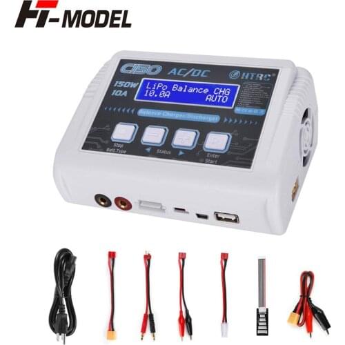 HTRC LiPo Charger C150 AC/DC 150W 10A RC Balance Charger for LiPo LiHV LiFe Lilon NiCd NiMh Pb Smart Battery Discharger