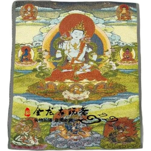 China old Tibet silk Thangka like hanging painting fengshui guanyin portrait