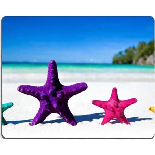 Mousepads Color starfishes on sandy beach travel concept IMAGE 24562264 Mat Customized Desktop Laptop Gaming Mouse Pad