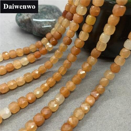Red Aventurine 6mm Cut Faceted Spacer Cube Beads Flash DIY for Bracelet Necklace
