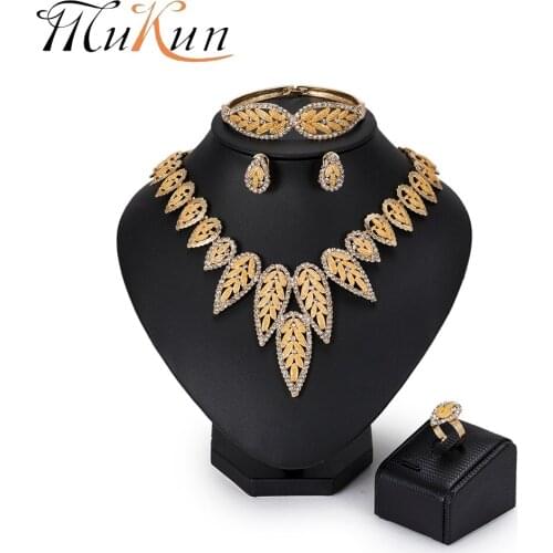 MuKun Fashion Dubai Jewelry Set For Women African Beads Jewelry Set Wedding Indian Ethiopian Jewelry Statement Necklace Set 2018