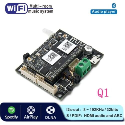 WiFi And Bluetooth-compatible5.0 Audio Receiver Board Module With Spotify Airplay DLNA 24bit 192kHz FLAC Multiroom With I2S