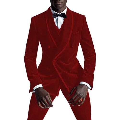 Mens 2 Pieces Suit Jacquard Wedding Groomsmen Fashion Shawl Lapel Tuxedos Slim Fit (Blazer + Pant)Custom Size