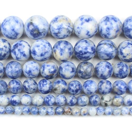 Natural Sosalite Smooth 4-14mm Round Beads 15inch ,Wholesale For DIY Jewellery Free Shipping