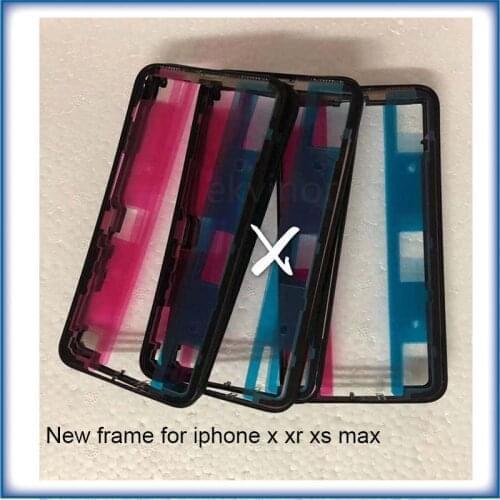 New Front Bezel Chassis Frame For iphone X XR XS MAX Back housing Middle Frame with Side Buttons Set Adhesive Replacement Part