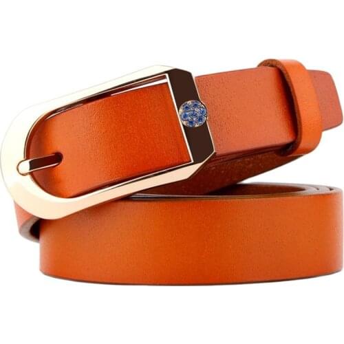 New 2021 Womens Casual 3.8*7cm Alloy Buckle Head Wild Pin Buckle Belt Simple And Cute High-qualityJeans Belt