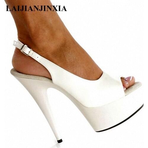 LAIJIANJINXIA New Sexy 15 CM High-Heeled Sandals Nightclub Dance Shoes Pole Dancing Shoes Model High Heels Womens Dress Shoes