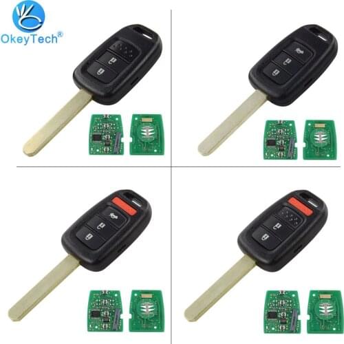 OkeyTech 2/3/4 BTN Car Key Fob PCF7961 ID47 Chip Remote Key Fob For Honda 2013-2015 CRV 2013-2017 Accord Civic FCC: MLBHLIK6