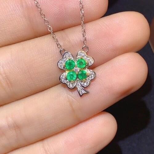 Exquisite elegant emerald necklace women fine jewelry good green color 100% natural gem flower sweater necklace festival gift