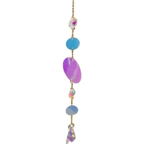 Windchimes Pendant Nice-looking Beautiful Decorative False Crystal Windchimes Star Moon Handmade Pendant Room Decor for Home