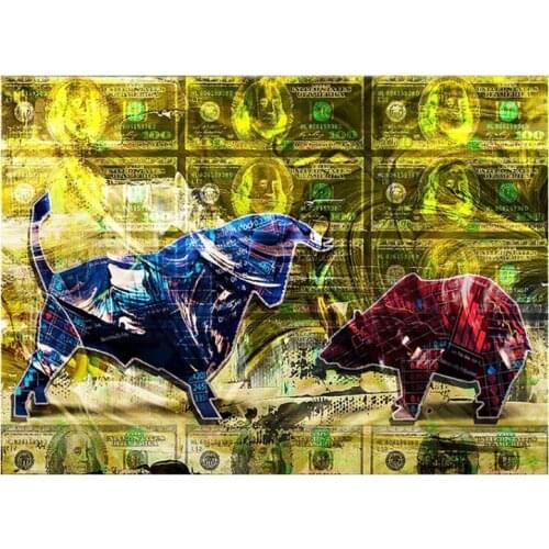 Posters Canvas Painting Bull And Bear War Wall Art Decor Posters And Prints Room Decor Pictures For Home Bedroom Design Wall Art