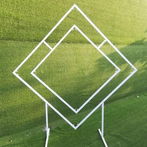 Wedding Props Wrought Iron Geometric Shaped Metal Shelf Wedding Arch Door Stage Background Decoration Flower Stand