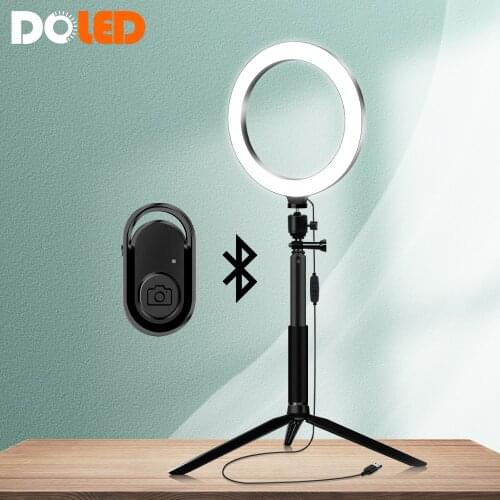 New LED Makeup Ring Light Circle Lamp with Tripod Phone Holder Bluetooth Selfie Shutter for Tiktok Youtube Vlog Videos Photos